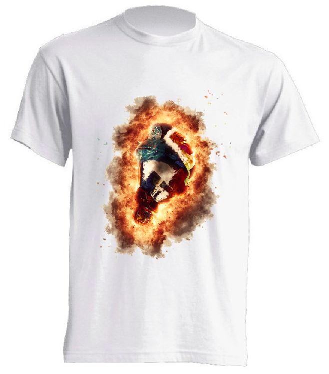 Koszulka t-shirt hełm strażacki w płomieniach